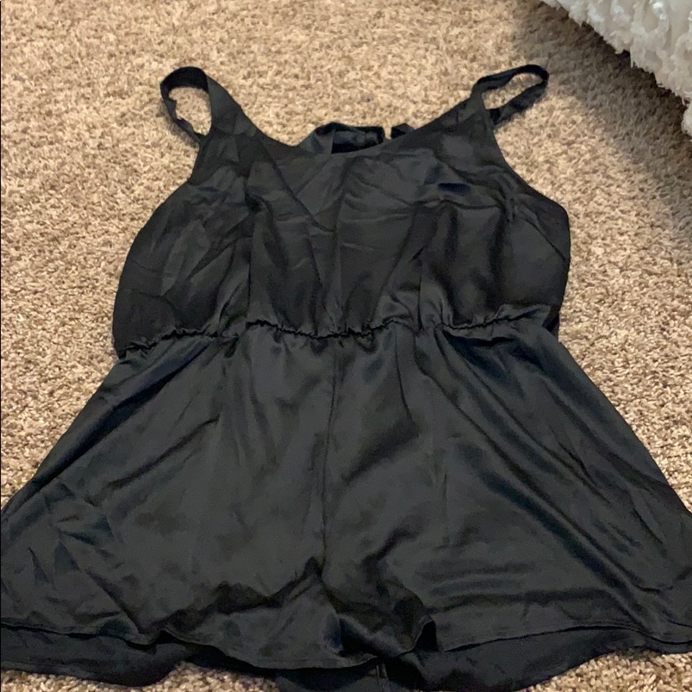 VS black satin romper